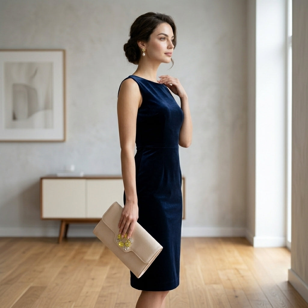 Evadne | Crystal Buckle Satin Envelope Clutch Bag