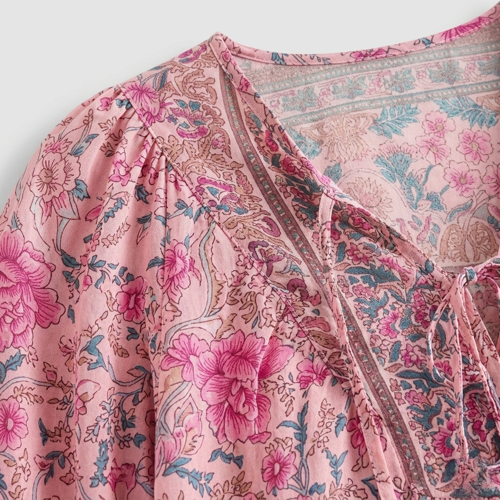 Audry | Floral Ruffle Cuff Blouse