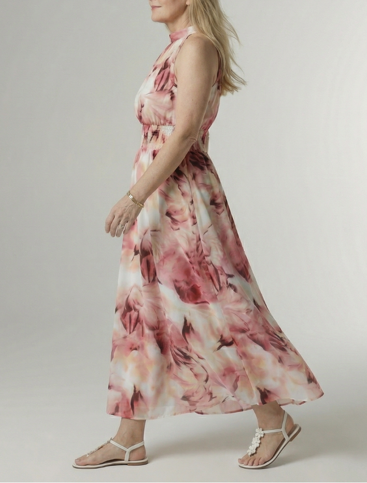 Sylin | Gathered Halter Midi Dress