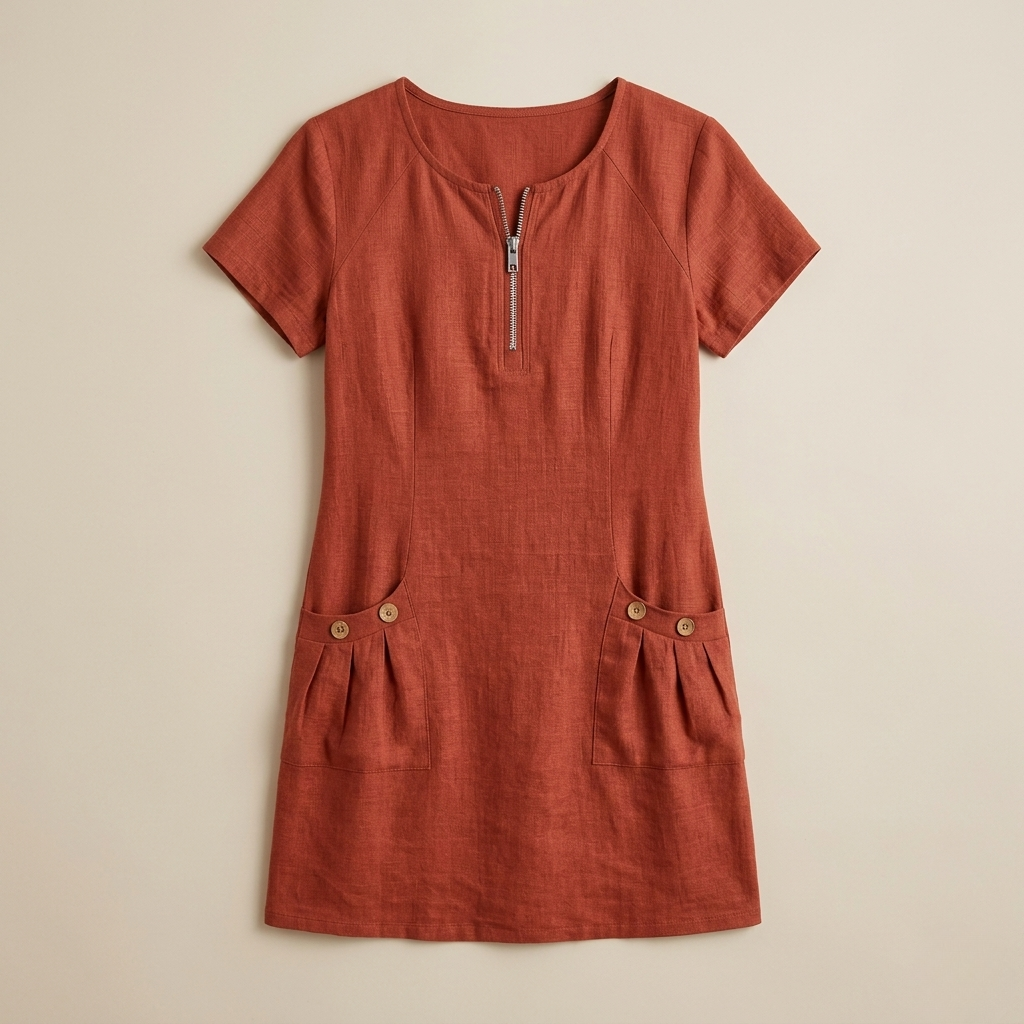 Lina | Cotton Linen Midi Dress
