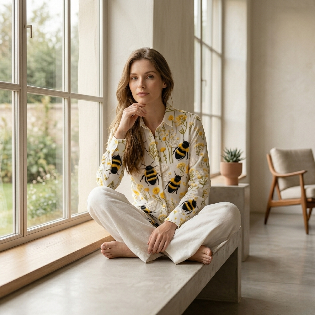 Fiorine | Golden Bee Button Blouse