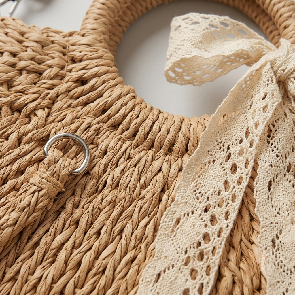 Elowen | Woven Round Handle Straw Shoulder Bag