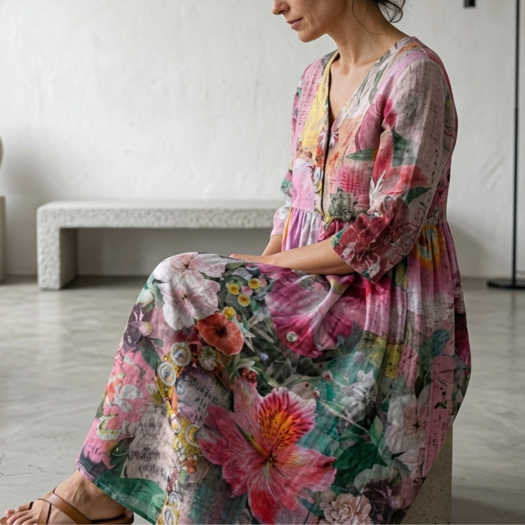 Lynn | Graceful Floral Summer Midi Dress