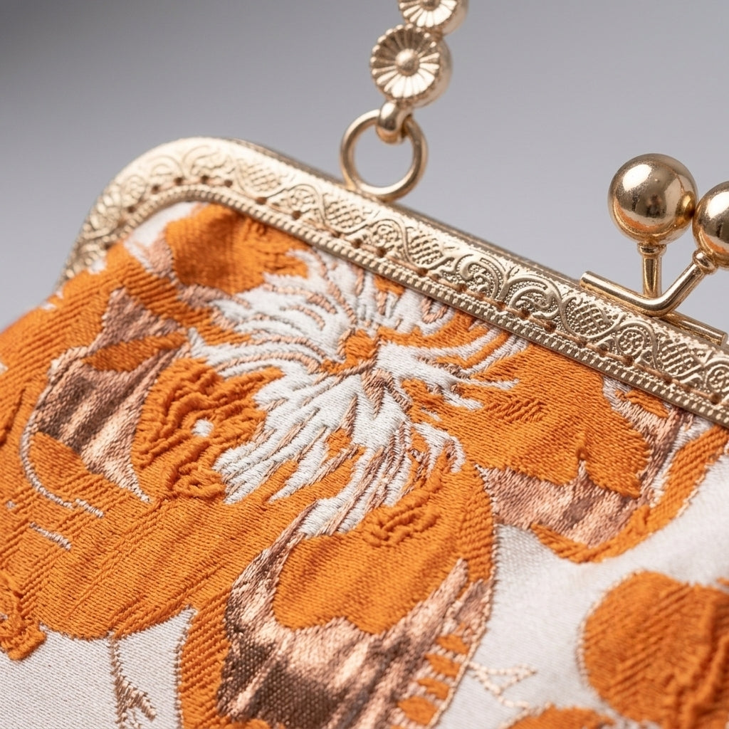 Isolde | Floral Embroidered Frame Chain Handbag
