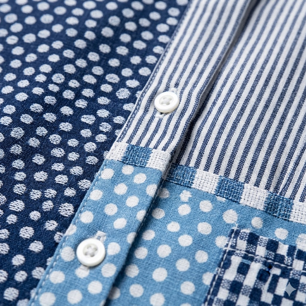 Fiora | Ocean Patchwork Button Blouse