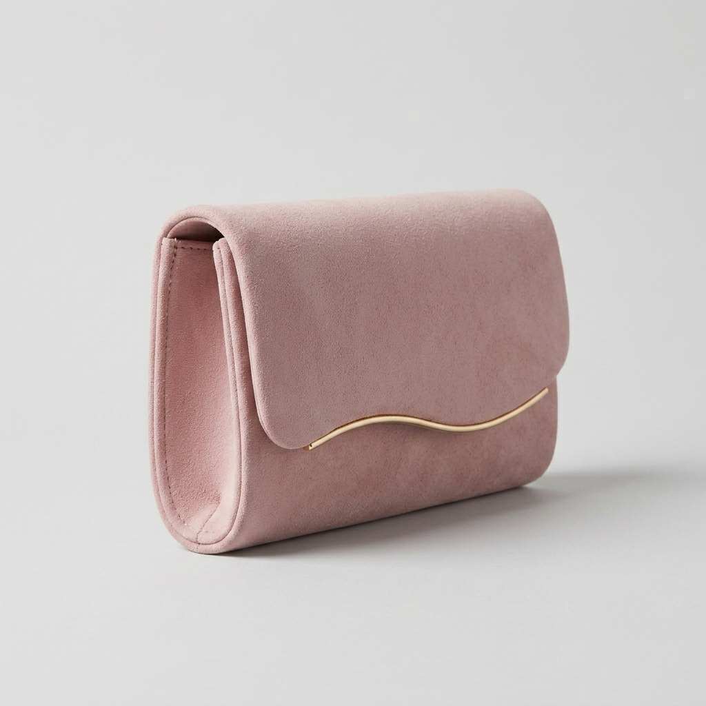 Noemi | Curved Metal Accent Envelope Clutch
