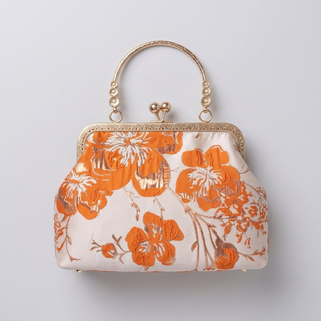 Isolde | Floral Embroidered Frame Chain Handbag