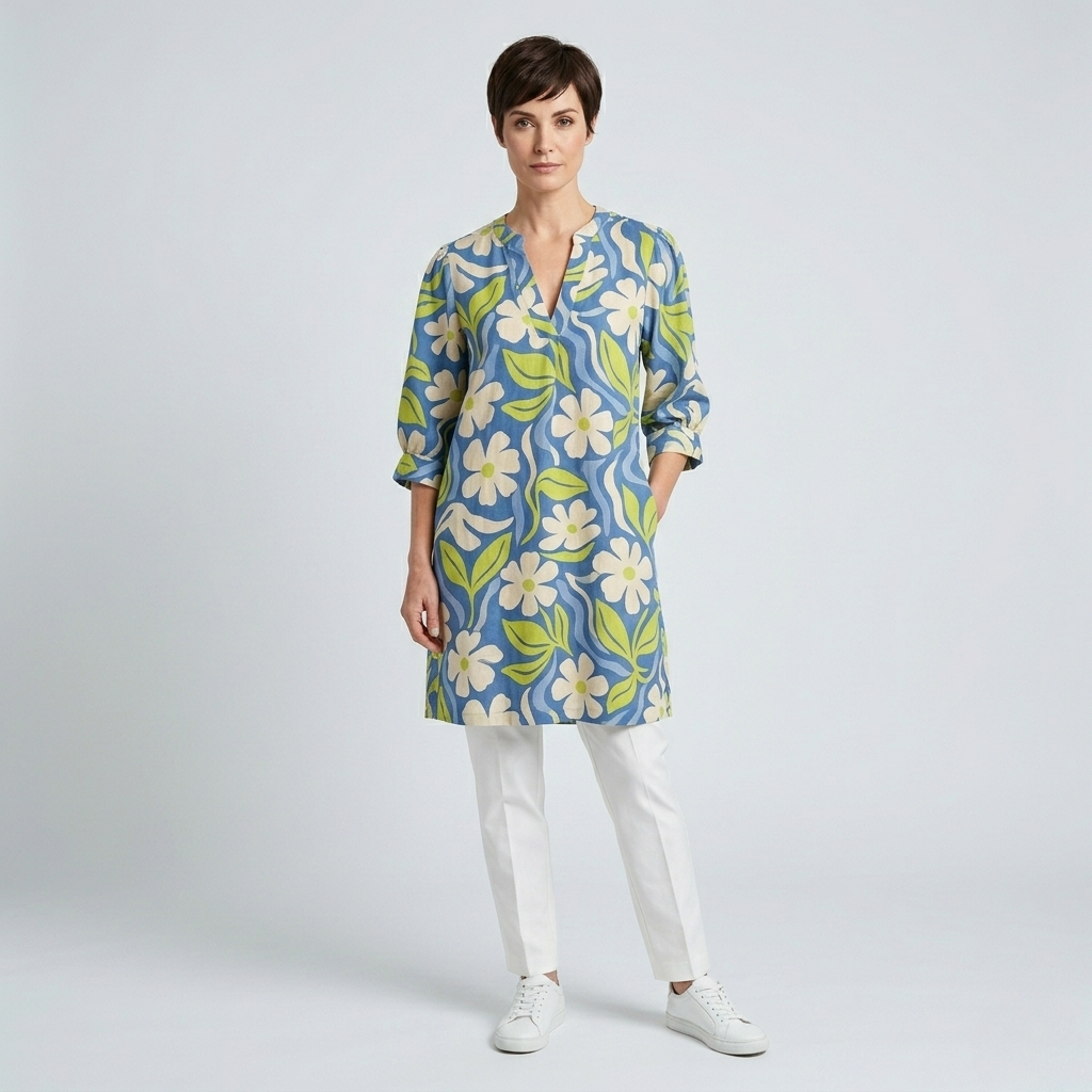 Elodie | Long Blouse with V-Neck