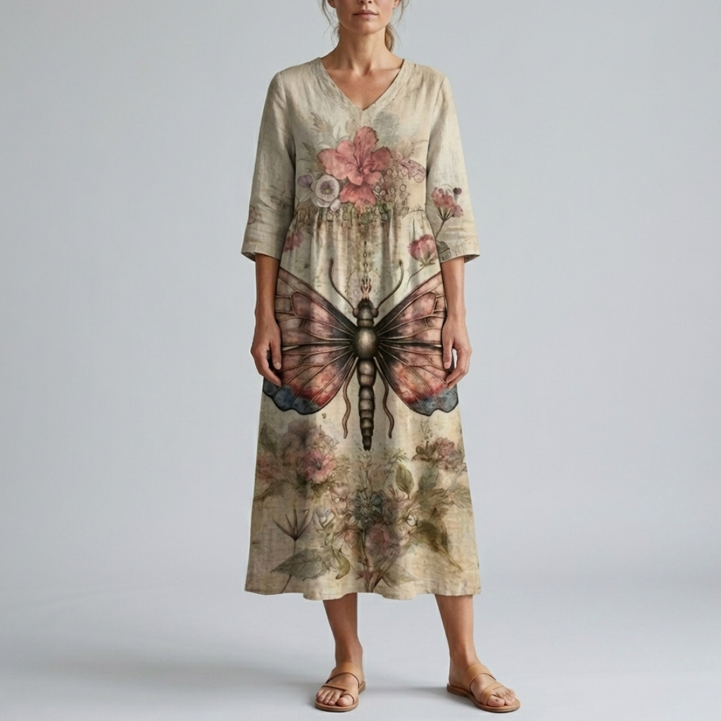Evelyn | Floral Breeze Everyday Midi Dress