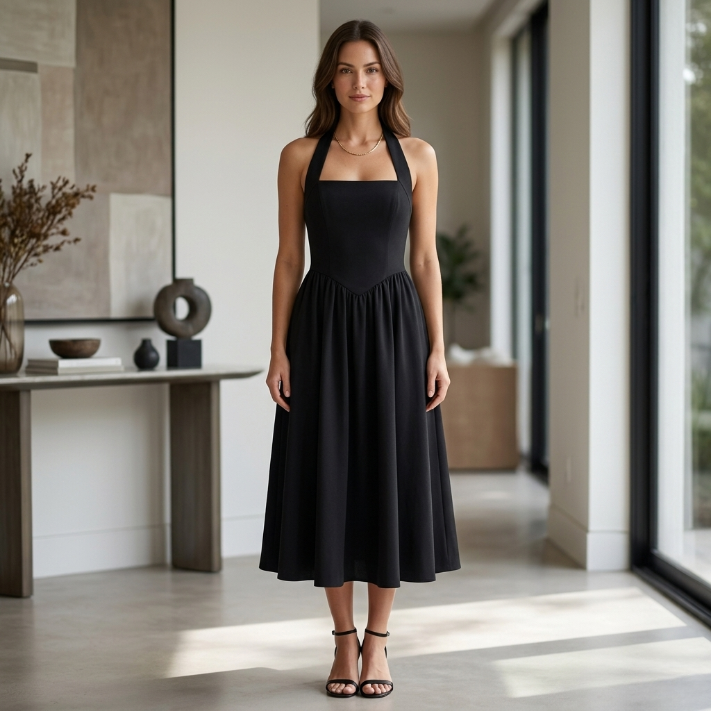 Jessa | Halter Ruched Pocket Dress