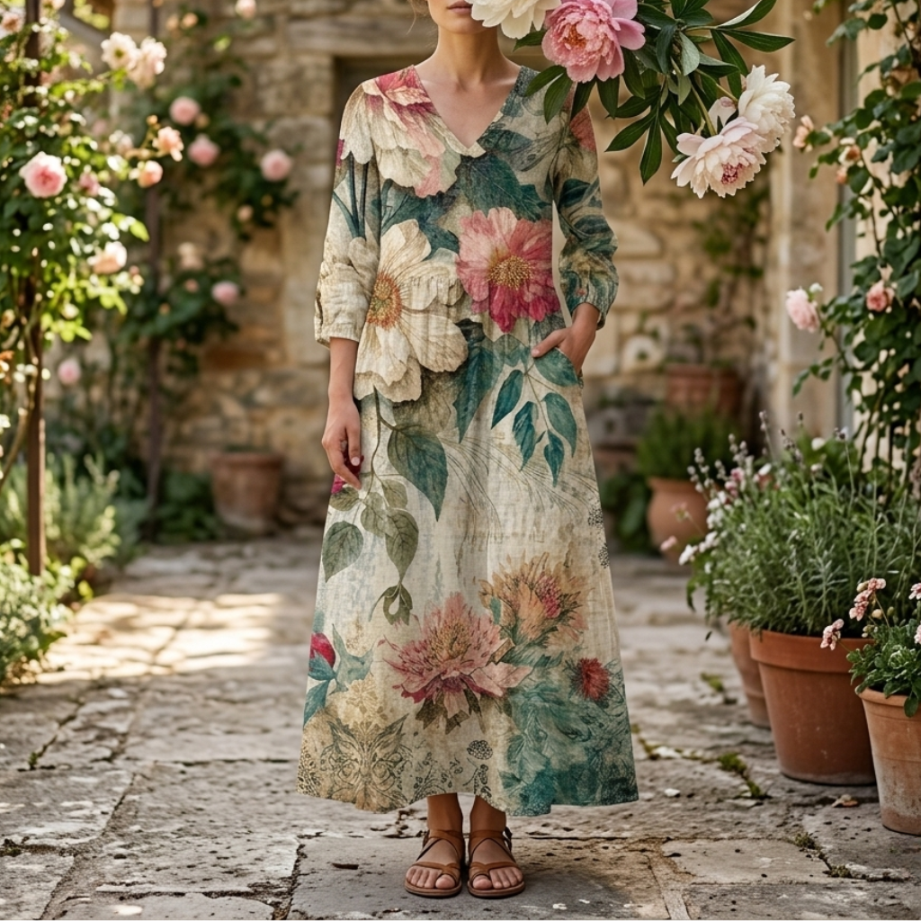 Tara | Graceful Bloom Floral Midi Dress
