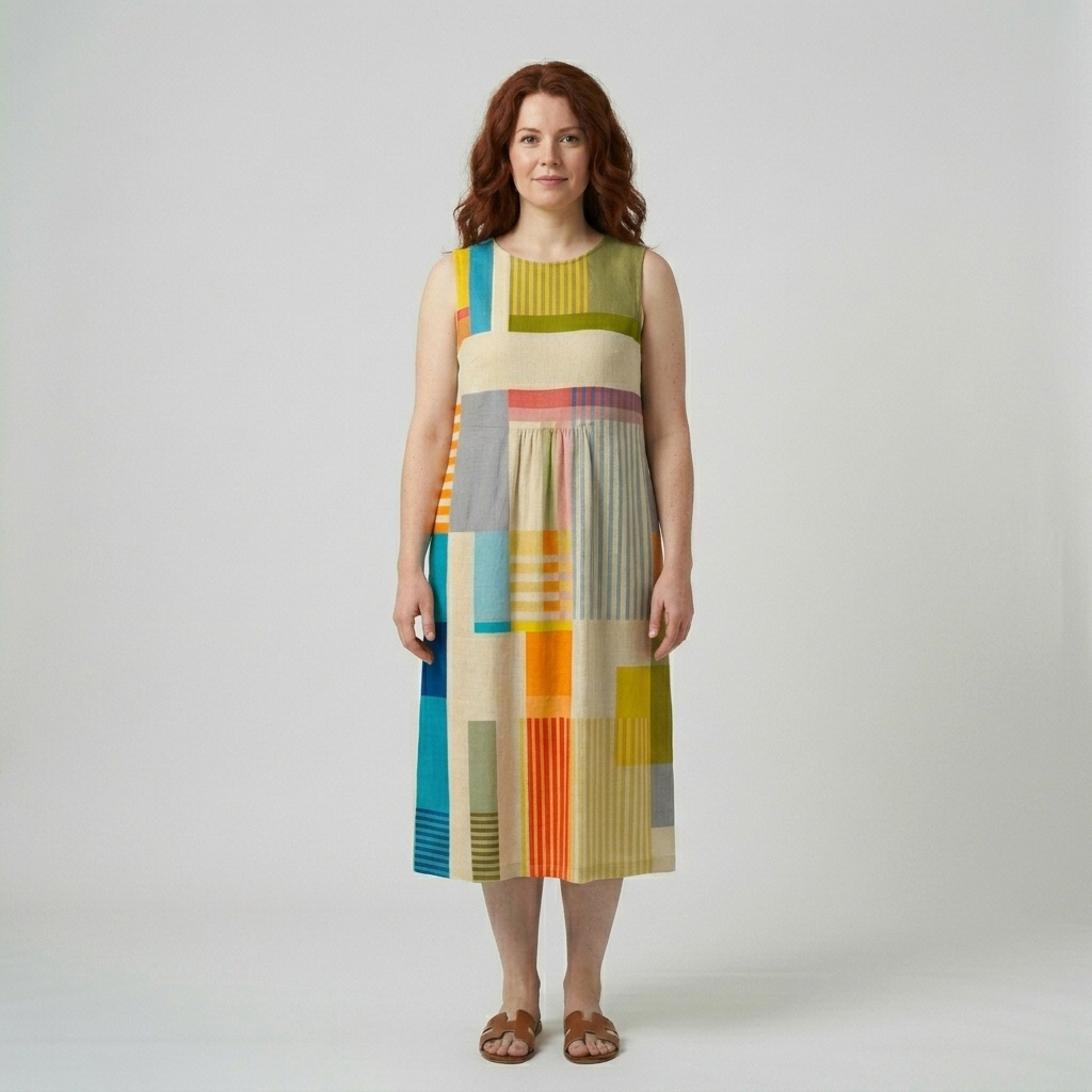 Eve | Geometric Print Midi Dress