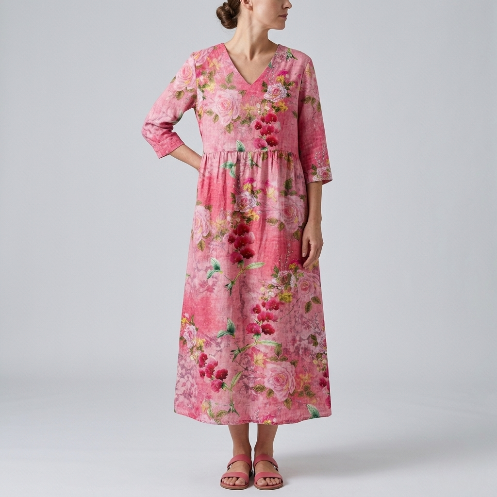 Wenda | Floral Elegance Summer Midi Dress
