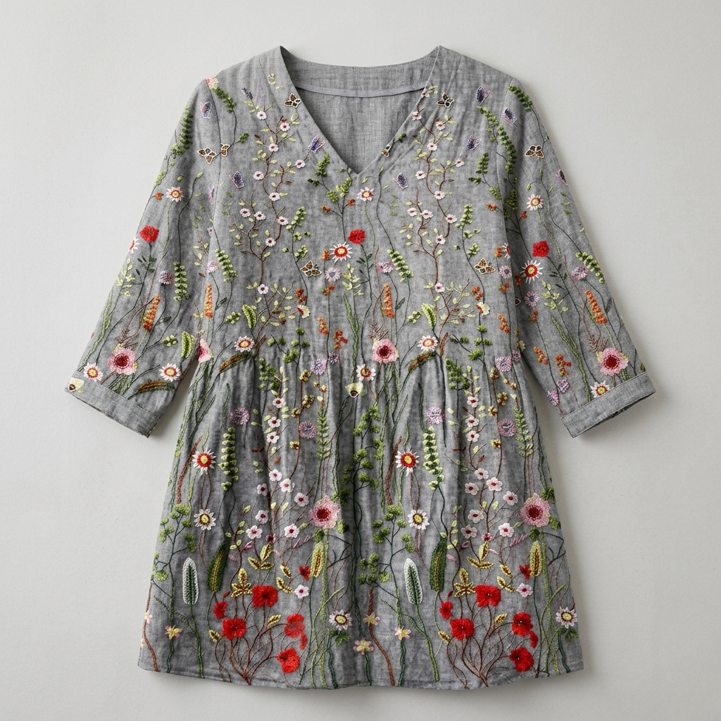 Amelie | Long Fluid V-Neck Blouse