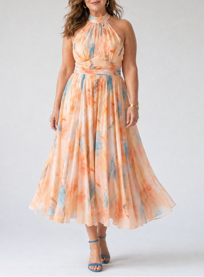 Elin | Soft Halter Midi Dress