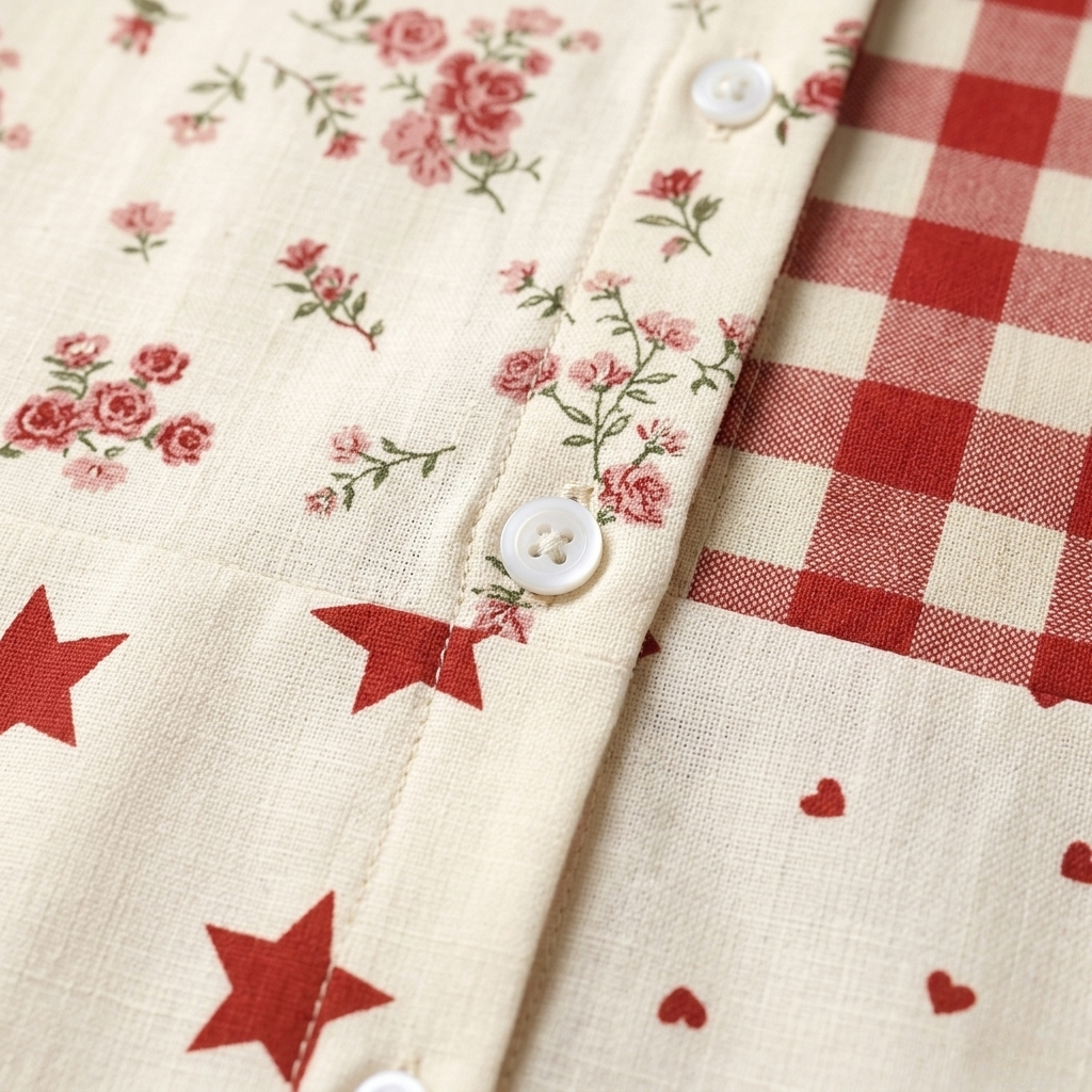 Elise | Patchwork Button Front Blouse