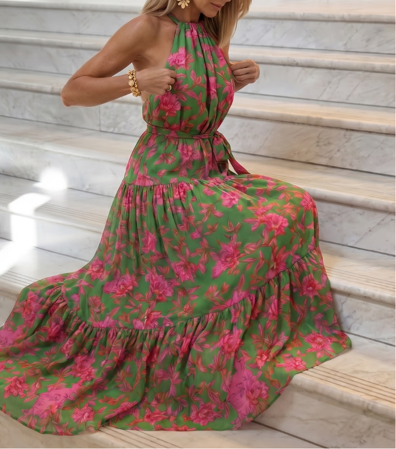 Rowen | Draped Halter Midi Dress