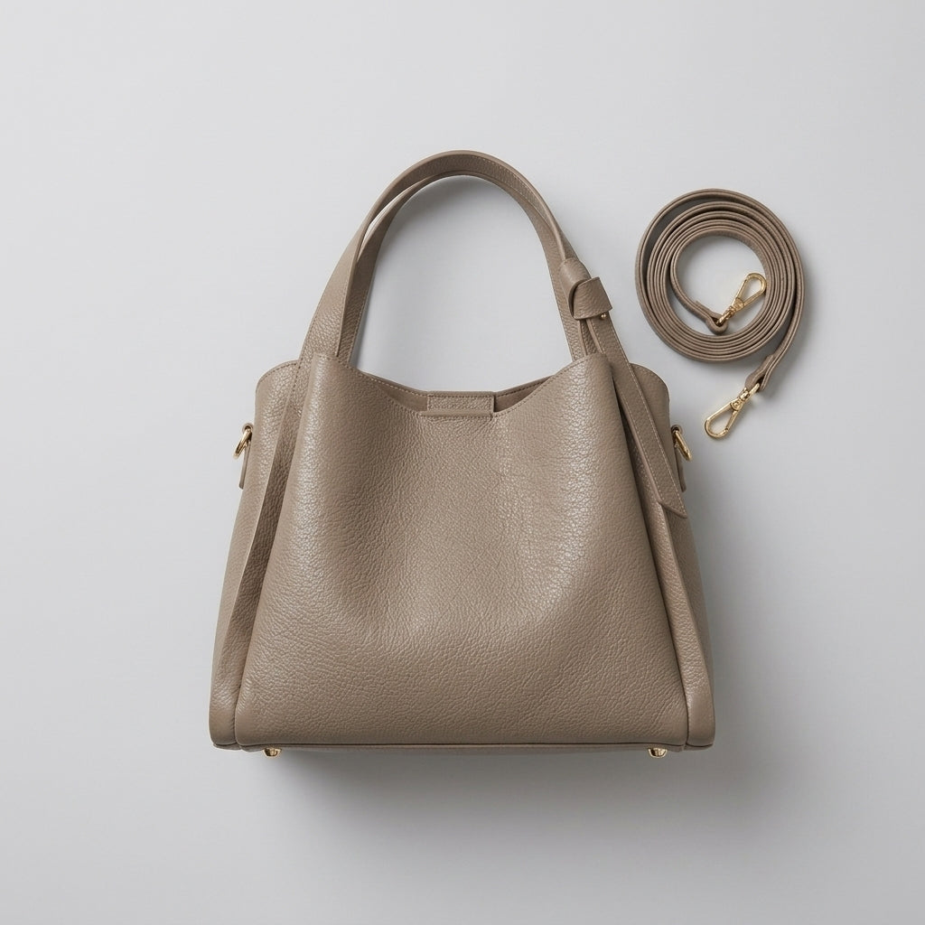 Corinne | Pebbled Leather Shoulder Crossbody Bag