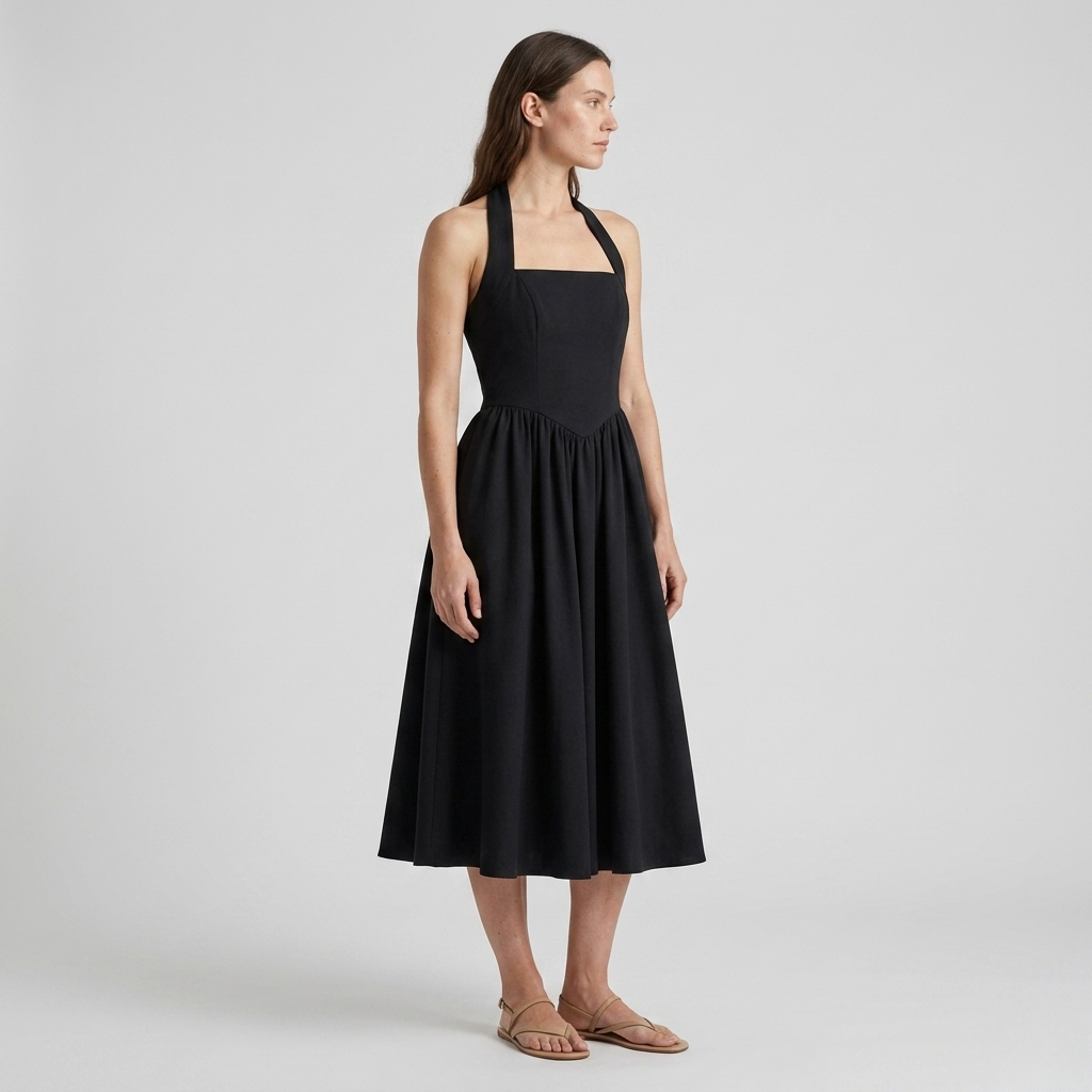 Jessa | Halter Ruched Pocket Dress