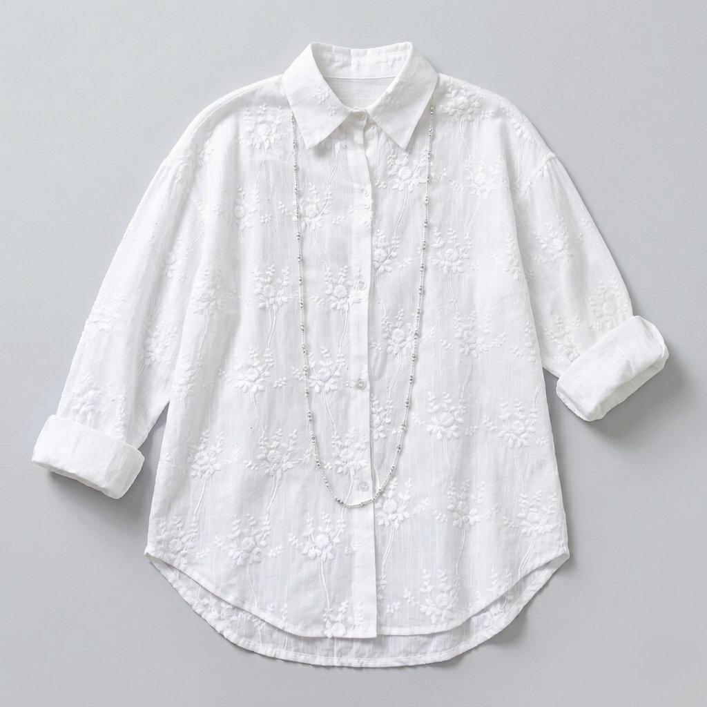 Seraphina | Embroidered Button Front Blouse