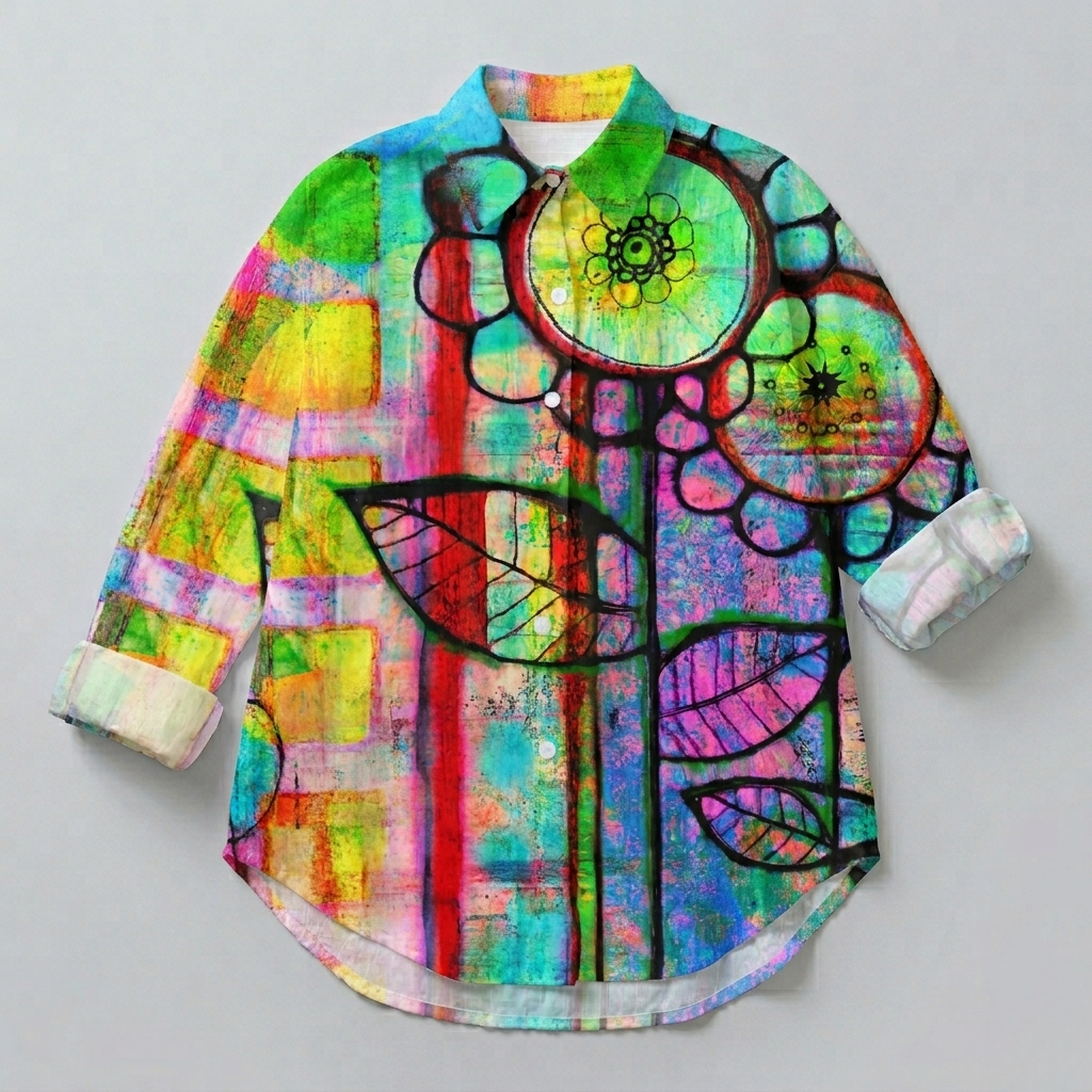 Fenna | Artistic Floral Button Blouse