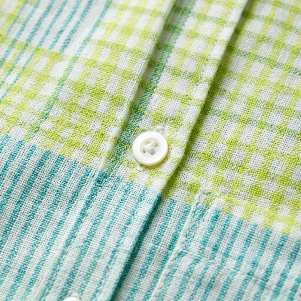 Filippa | Pastel Grid Button Blouse
