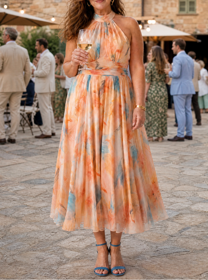 Elin | Soft Halter Midi Dress