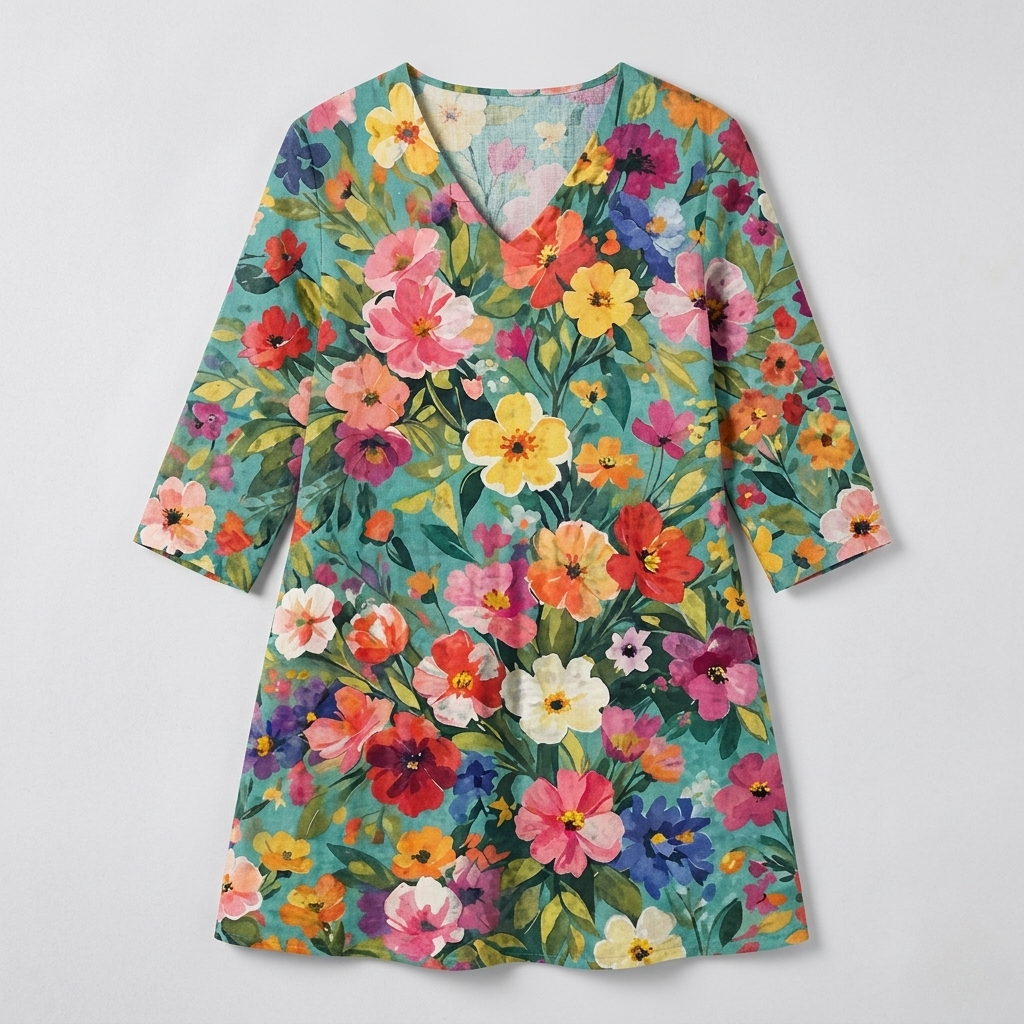 Nora | Fluid Long V-Neck Blouse