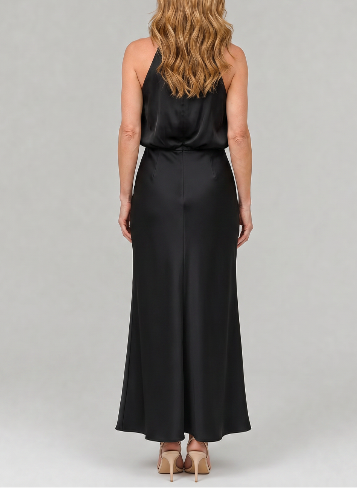 Nopal | Sleeveless Draped Neck Midi Dress