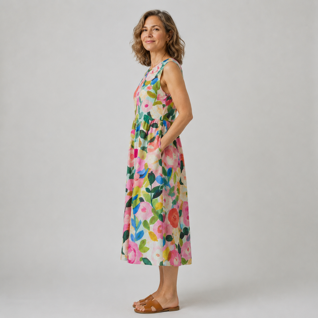 Ava | Floral Print Midi Dress