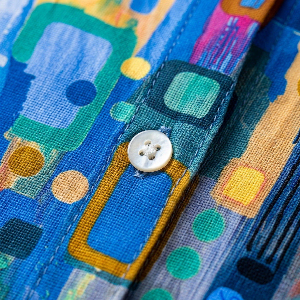 Catalina | Artistic Print Button Blouse