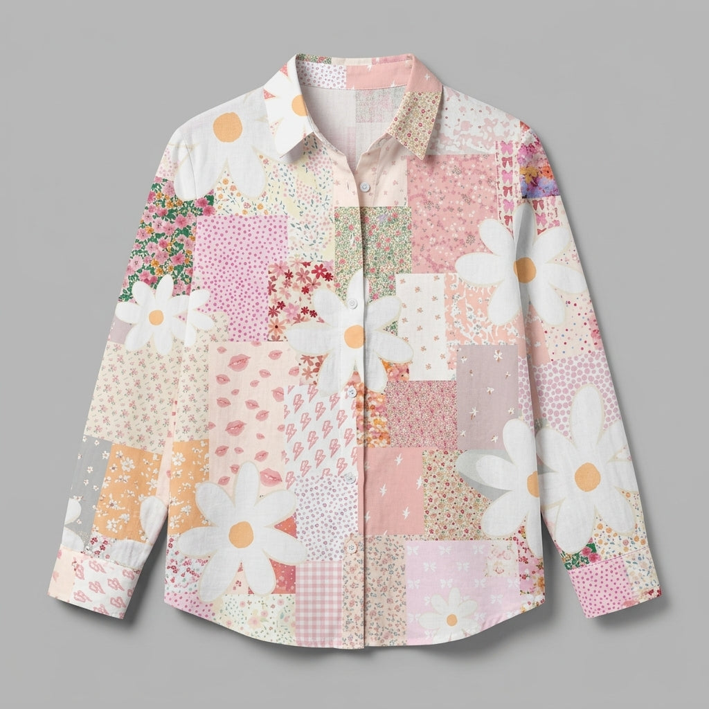 Fanny | Patchwork Daisy Button Blouse