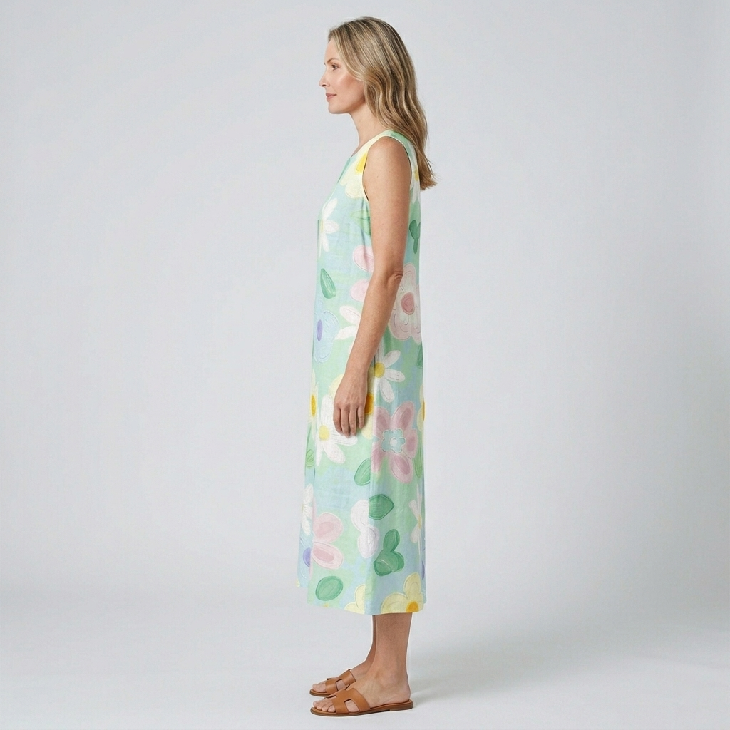 Erin | Pastel Floral Midi Dress