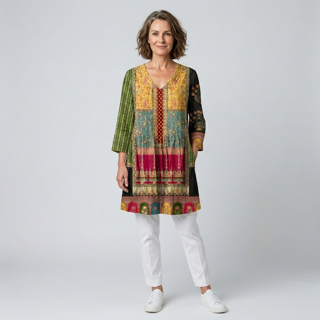 Emilie | Long Blouse with V-Neck
