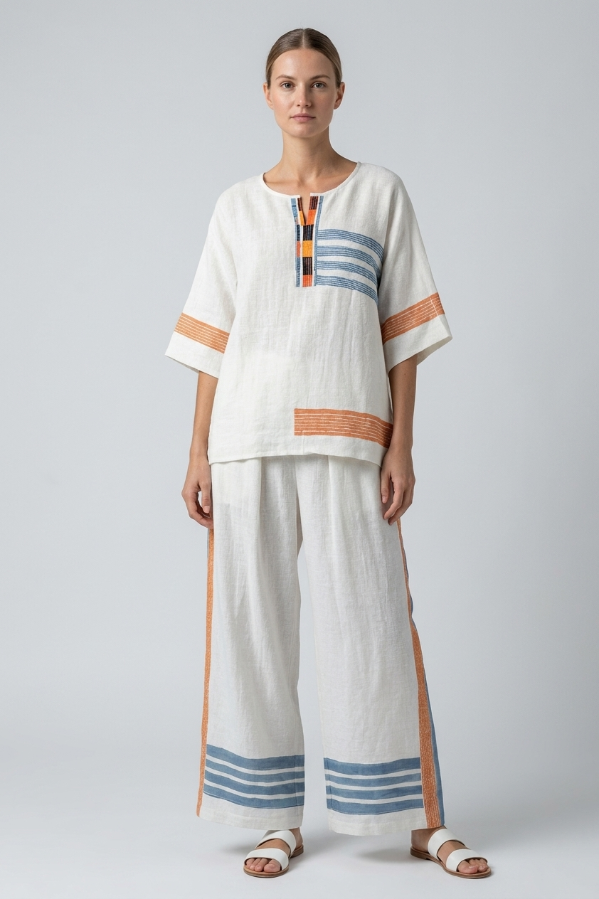 Marcellin | Striped Top Pants Set