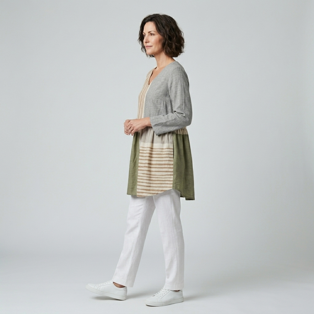 Camille | Long Blouse with V-Neck