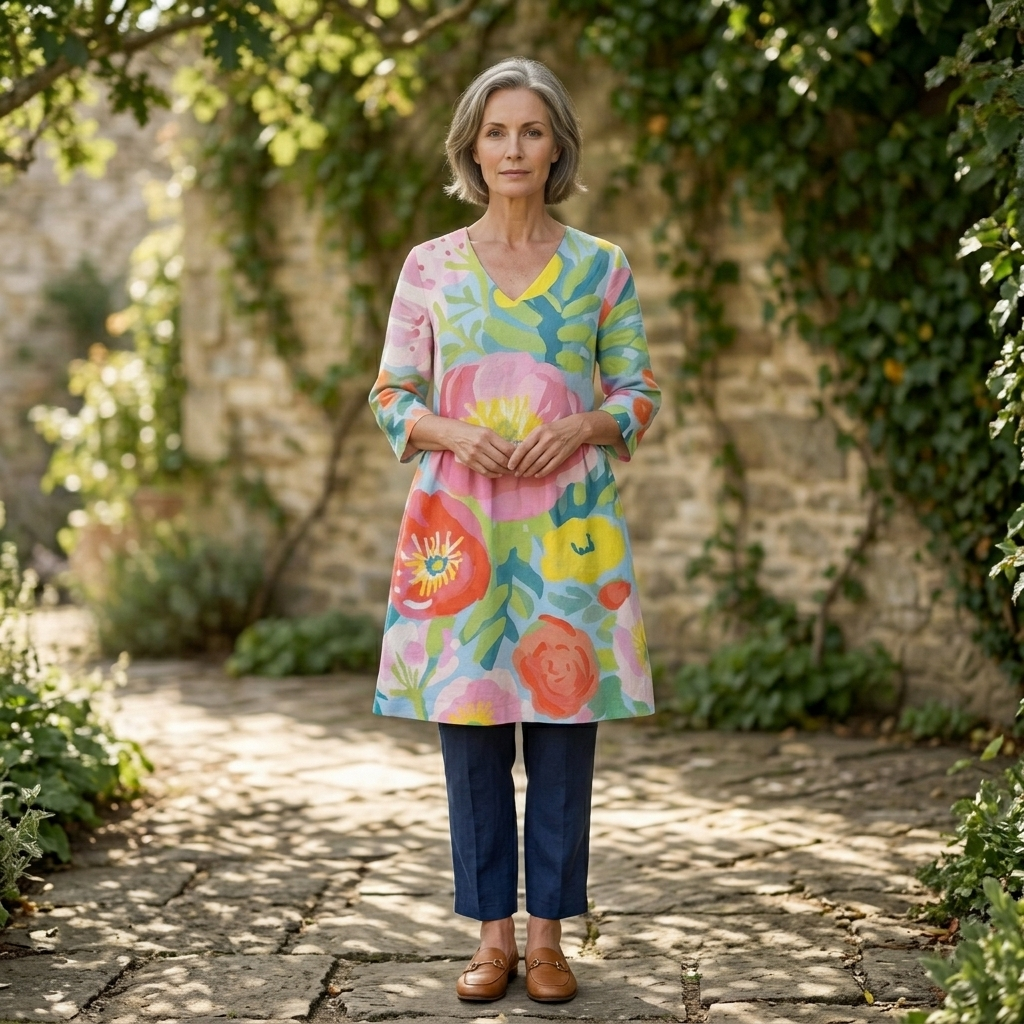 Helene | Long Blouse with V-Neck