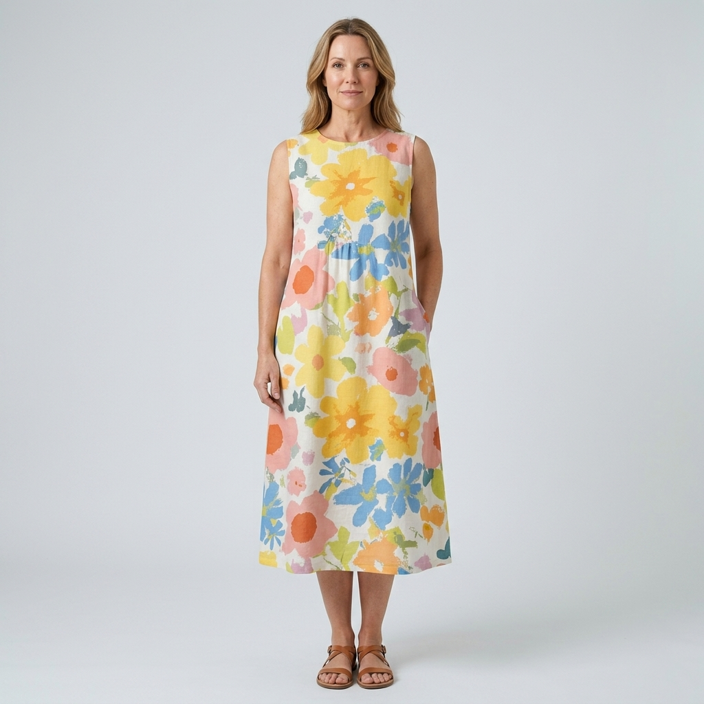 Ella | Pastel Floral Midi Dress