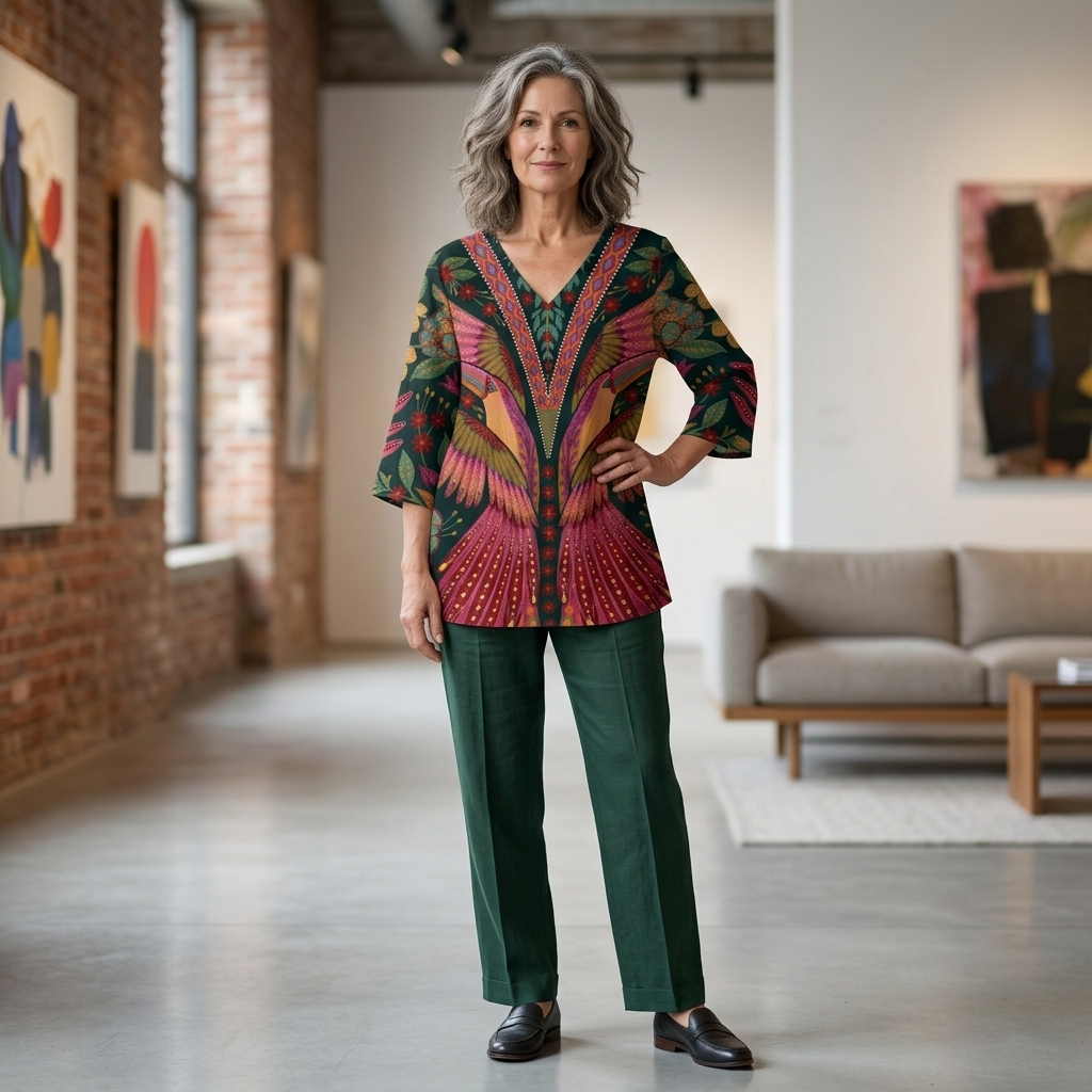 Manon | Flowing V-Neck Long Blouse