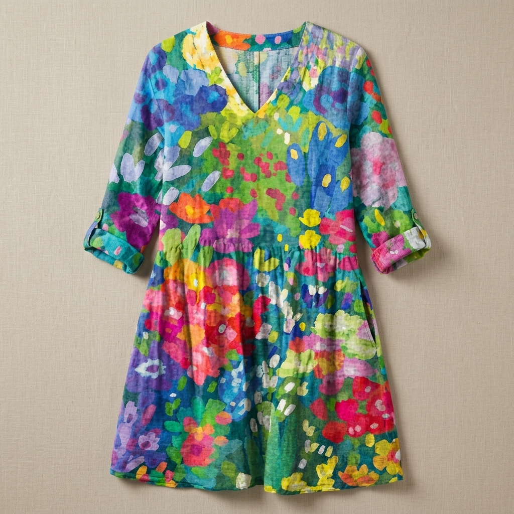 Maelle | Long Blouse with V-Neck