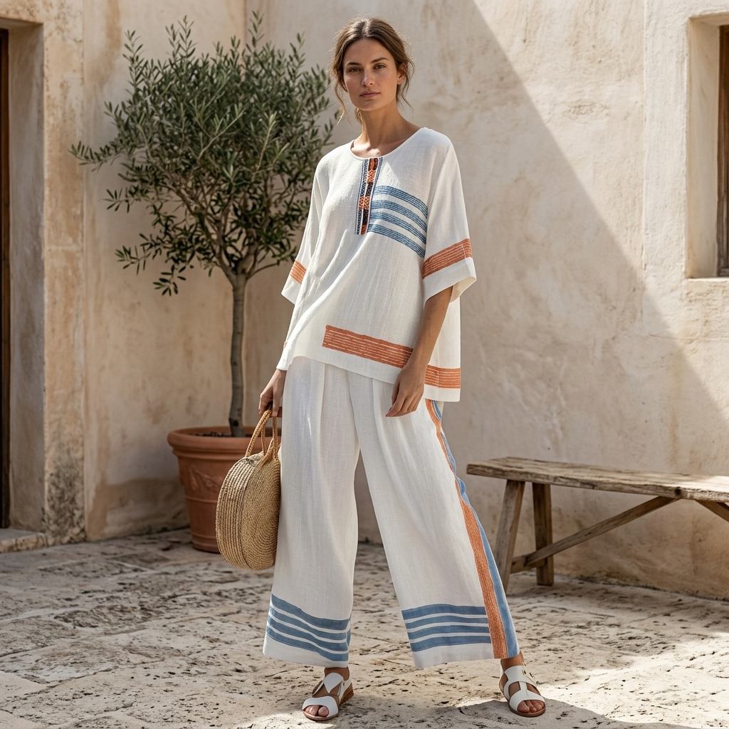 Marcellin | Striped Top Pants Set