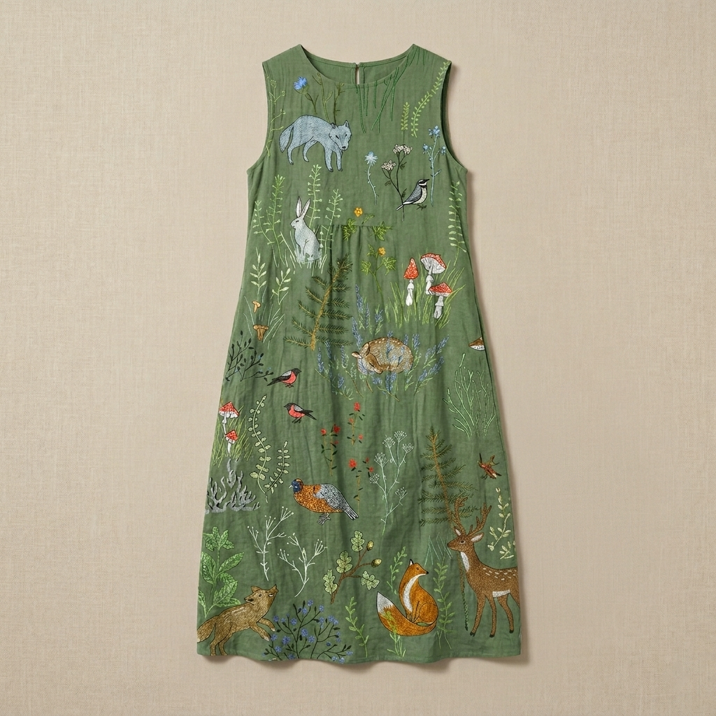 Hope | Woodland Print Midi Dress