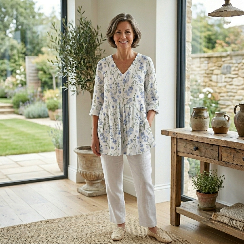 Jeanne | Fluid Longline V-Neck Blouse