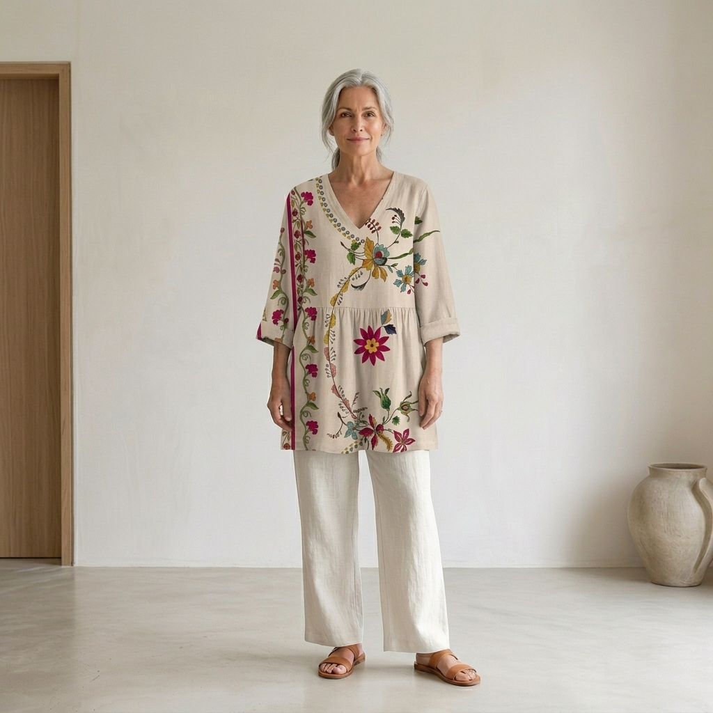 Clara | Stylish Long V-Neck Blouse