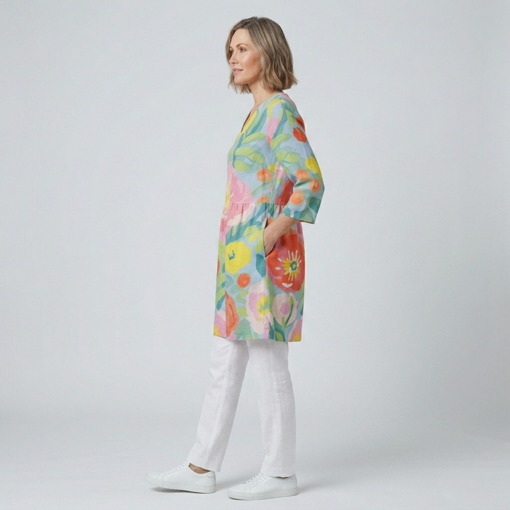 Helene | Long Blouse with V-Neck