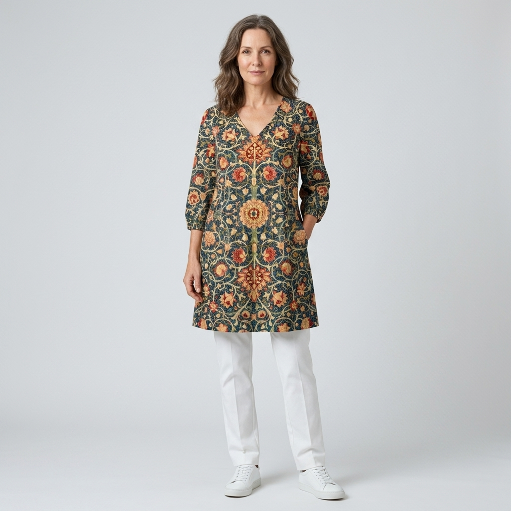 Celine | Long Blouse with V-Neck