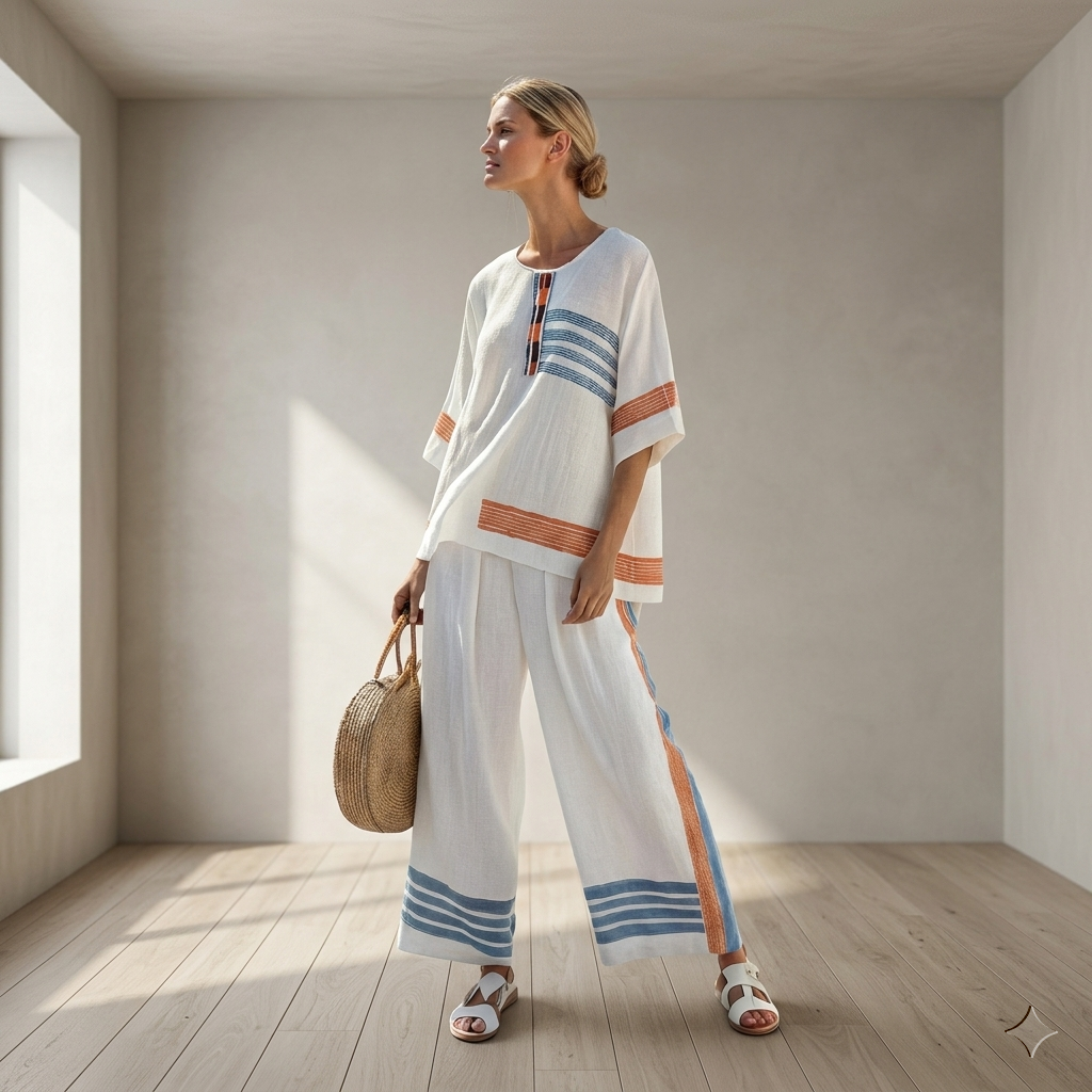 Marcellin | Striped Top Pants Set