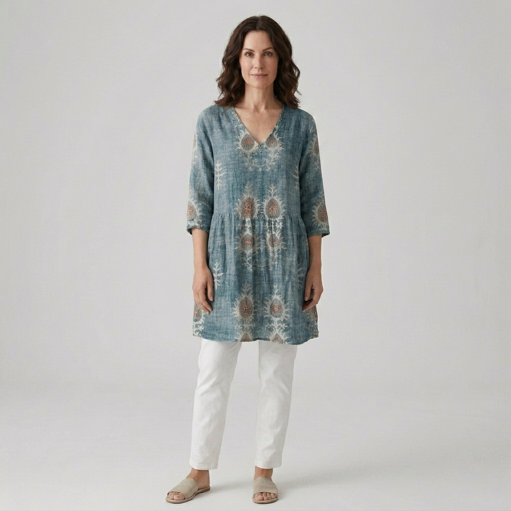 Elise | Elegant Long V-Neck Blouse
