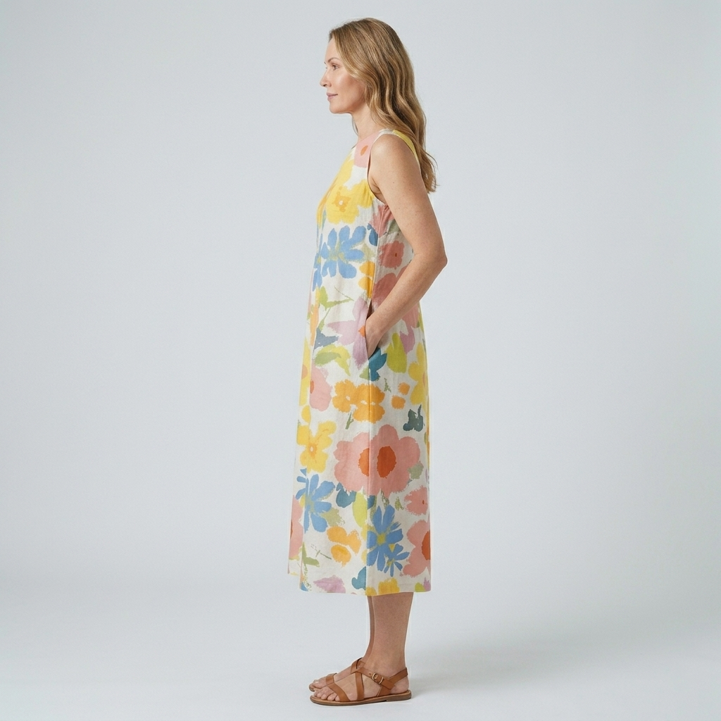 Ella | Pastel Floral Midi Dress