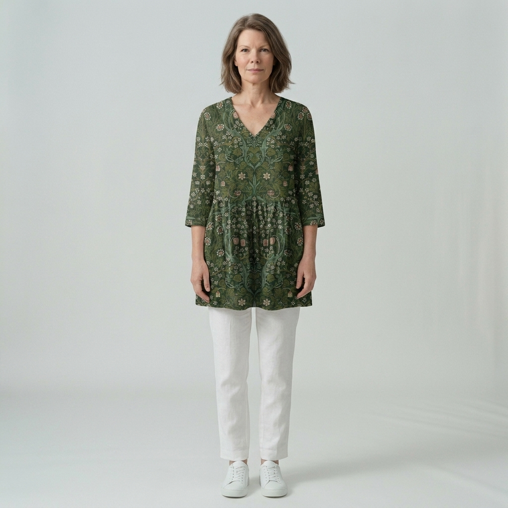 Julie | Fluid V-Neck Long Blouse